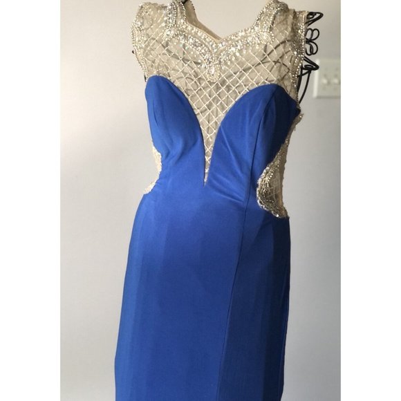 Cinderella Divine PROM EVENING BALL GOWN DRESS  Royal BLUE Sequin Sz 6 - Picture 2 of 13